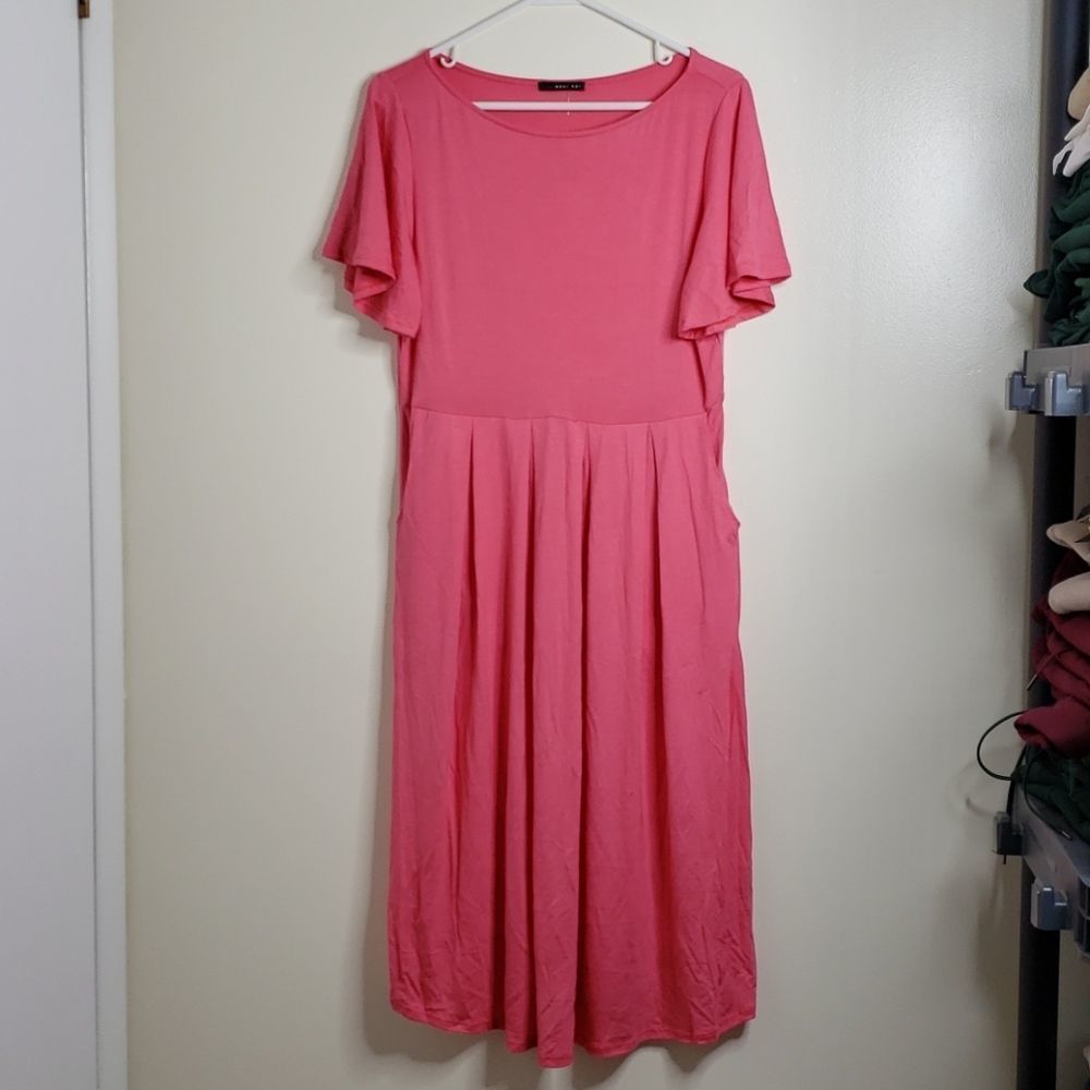 Flutter Sleeve Pocket Dress